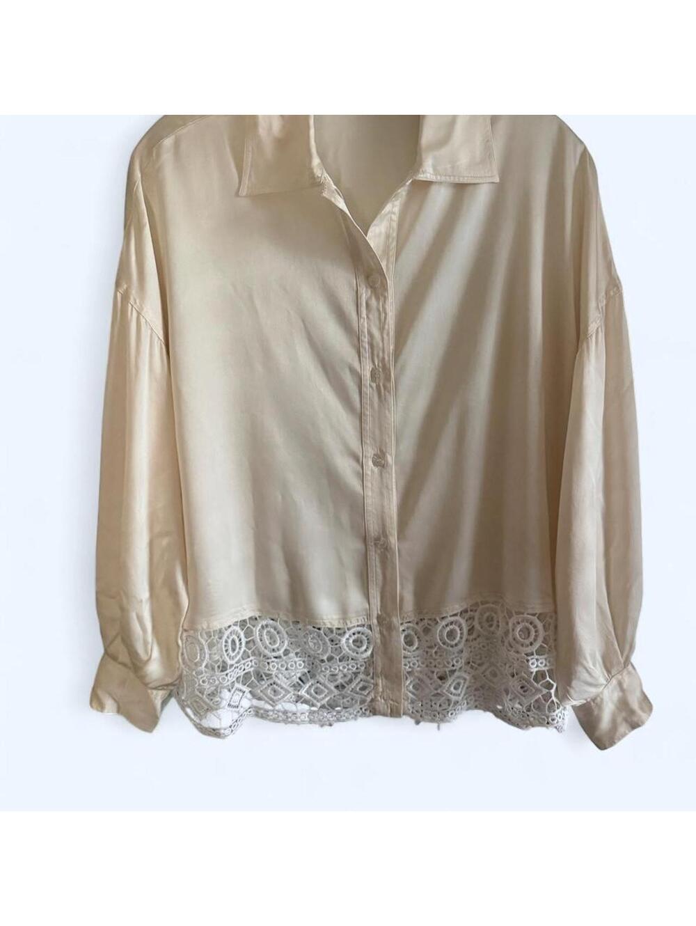 Bella Camicie Cream 100% silk blouse